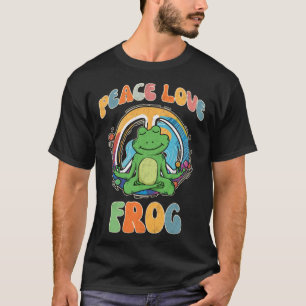 Vrede Liefde Kikker Hippie Yoga Hippies Meditatie T-shirt
