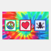 Vrede, liefde, kikkers rechthoekige sticker (Voorkant)