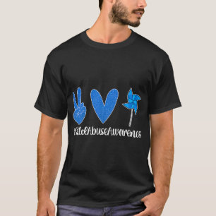 Vrede Liefde Kindermishandeling Preventie Bewustzi T-shirt
