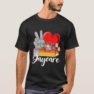 Vrede Liefde Kinderopvang Leraar Dag Kinderopvang T-shirt