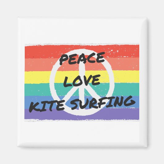 Vrede. Liefde. Kite surfing Magneet (Voorkant)
