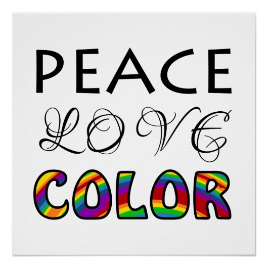Vrede Liefde Kleur Regenboog Ontwerp Perfect Poster (Voorkant)
