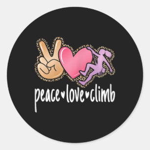 Vrede Liefde Klim Rotsklimmen Schattige Klimmer Vr Ronde Sticker