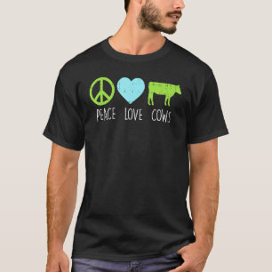 Vrede Liefde Koeien Hippie Boerderij Boerderij Die T-shirt