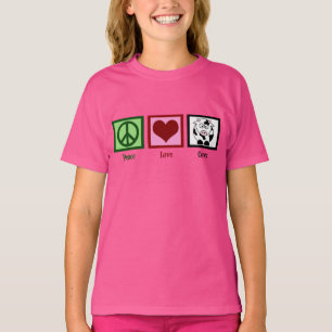 Vrede Liefde Koeien Schattig Roze Kinder T-shirt