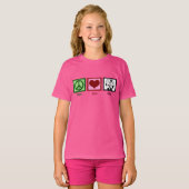 Vrede Liefde Koeien Schattig Roze Kinder T-shirt (Voorkant volledig)