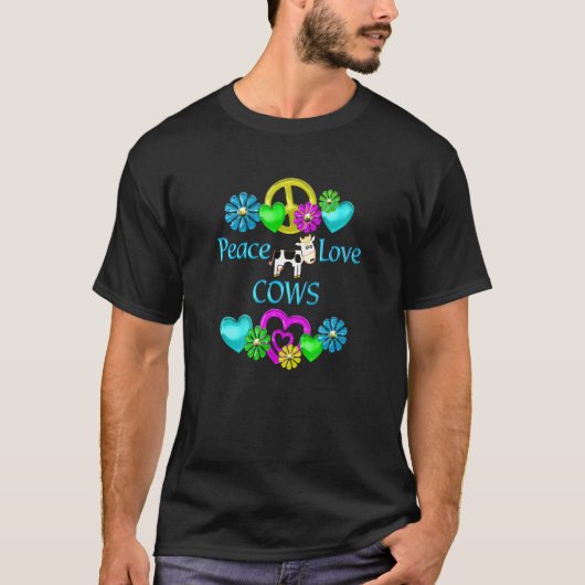Vrede Liefde Koeien T-shirt (Voorkant)
