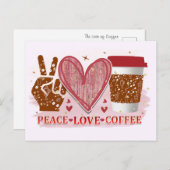 Vrede, liefde, koffie briefkaart (Voorkant / Achterkant)