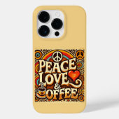 Vrede, Liefde, Koffie & Retro iPhone Case (Achterkant)