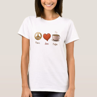 Vrede, liefde, koffie t-shirt