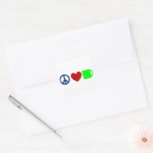 Vrede, liefde, koffie vierkante sticker (Envelop)