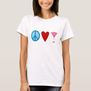 Vrede, liefde, kosmopolitisan t-shirt