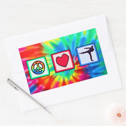 Vrede, liefde, krijgskunst rechthoekige sticker (Envelop)