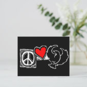 Vrede, liefde, kruivoet briefkaart (Staand voorkant)