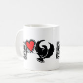 Vrede, liefde, kruivoet. Koffie Mugs. Koffiemok (Voorkant links)