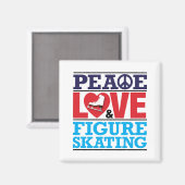 Vrede Liefde Kunst Schaatsen Magneet (Voorkant / Achterkant)