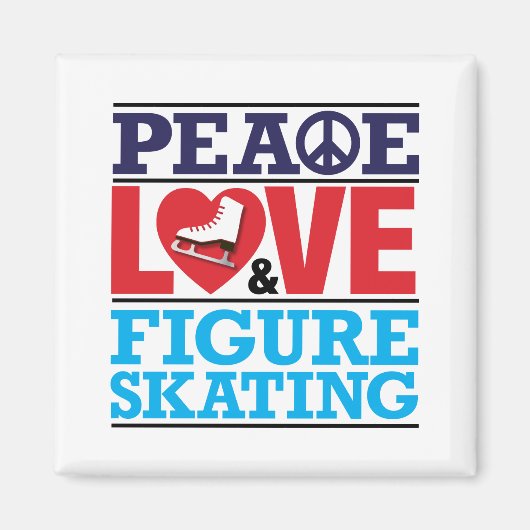 Vrede Liefde Kunst Schaatsen Magneet (Voorkant)