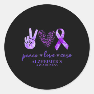 Vrede Liefde Kuur Lint Luipaard Alzheimer Brein Aw Ronde Sticker