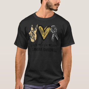 Vrede Liefde Kuur Melanoom Bewustzijn Melanoom Maa T-shirt