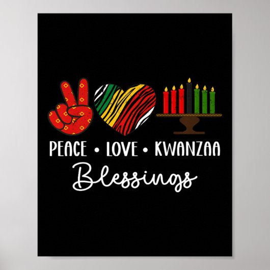 Vrede Liefde Kwanzaa Zegeningen Kerstmis Afrikaans Poster (Voorkant)