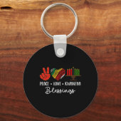 Vrede Liefde Kwanzaa Zegeningen Kerstmis Afrikaans Sleutelhanger (Voorkant)