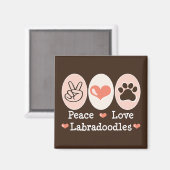 Vrede Liefde Labradoodles Magnet (Voorkant / Achterkant)