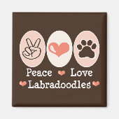Vrede Liefde Labradoodles Magnet (Voorkant)