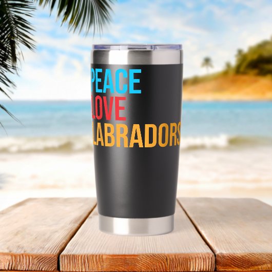 Vrede Liefde Labrador Geïsoleerde Drinkbeker (Strand (Gedraaid) )