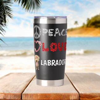 Vrede Liefde Labradors Gele Lab Cadeau Labrador Geïsoleerde Drinkbeker