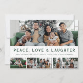 Vrede, Liefde & Lachen Multi-Photo Holiday Kaart (Voorkant)