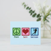 Vrede Liefde Lacrosse Briefkaart (Staand voorkant)