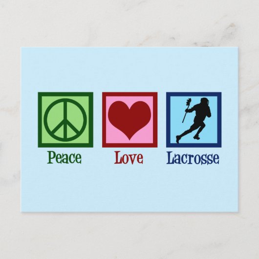 Vrede Liefde Lacrosse Briefkaart (Voorkant)