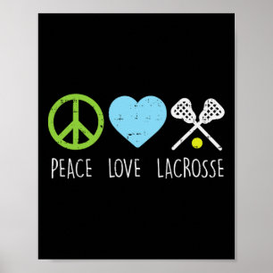 Vrede Liefde Lacrosse Cool Lax Speler Goalie Hippi Poster