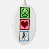 Vrede Liefde Lacrosse Keramisch Ornament (Rechts)