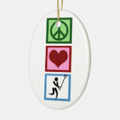 Vrede Liefde Lacrosse Keramisch Ornament (Links)