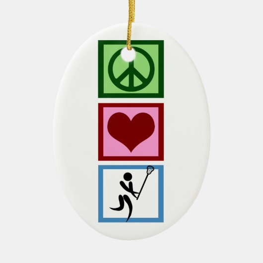 Vrede Liefde Lacrosse Keramisch Ornament (Voorkant)