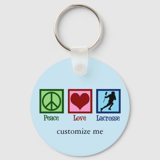 Vrede Liefde Lacrosse Sleutelhanger (Voorkant)