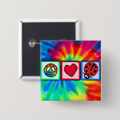 Vrede, liefde, Ladybugs Vierkante Button 5,1 Cm (Voorkant /achterkant)