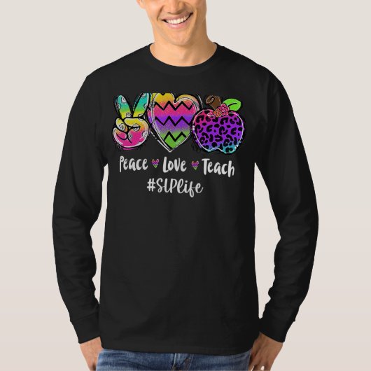 Vrede Liefde Leer Leopard Slp Leven Terug naar Sch T-shirt (Voorkant)