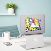 Vrede Liefde Les Kleurig Sticker (Laptop op bureau)