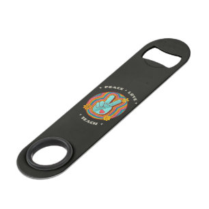 Vrede Liefde Lesgeven Vintage Retro 70s Hippie Speed Flessenopener