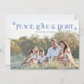 Vrede Liefde & Licht Chanoeka Foto Vakantie Kaart (Voorkant)