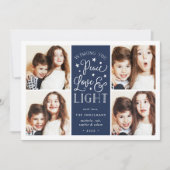 Vrede, Liefde & Licht | Hanukkah Fotokaart Feestdagenkaart (Voorkant)