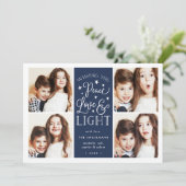 Vrede, Liefde & Licht | Hanukkah Fotokaart Feestdagenkaart (Staand voorkant)