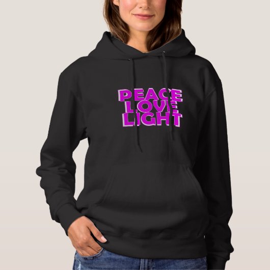 Vrede Liefde Licht Yoga Gezegde Hoodie (Voorkant)