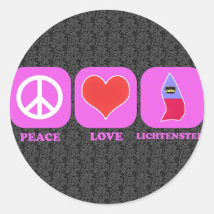 Vrede Liefde Liechtenstein Ronde Sticker