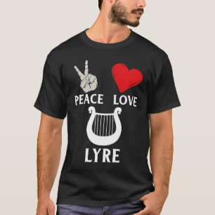 Vrede Liefde Lier Franse Hoorn Lier Instrument Lie T-shirt