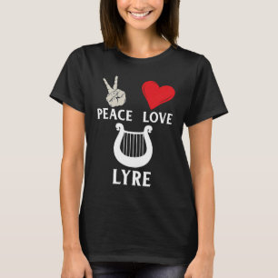Vrede Liefde Lier Franse Hoorn Lier Instrument Lie T-shirt