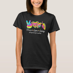 Vrede Liefde Longen Tie Dye Respiratoir Therapeut T-shirt