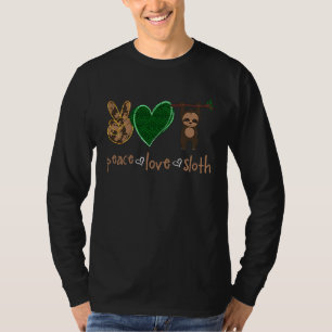 Vrede Liefde Luiaard Hand Gebaar Hart Luiaard T-shirt